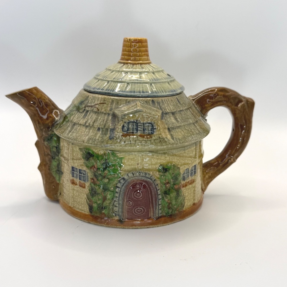 Vintage Cottage House Teapot Ceramic Made in Japan Unique Whimsical Collectible